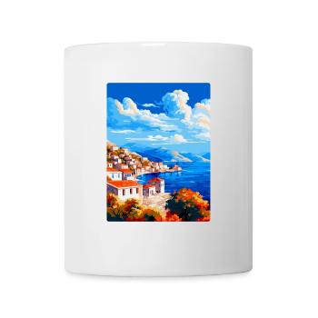 Hydra Grèce Vintage Voyage Poster WPA Souvenir - Mug blanc - blanc - Devant