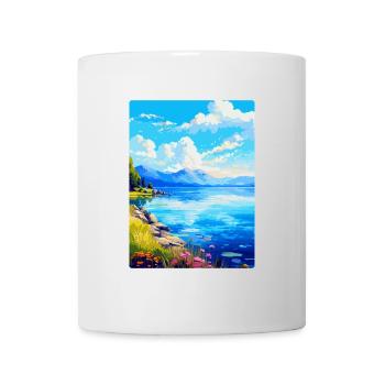 Lac du Bourget France Affiche de voyage vintage souvenir - Mug blanc - blanc - Devant