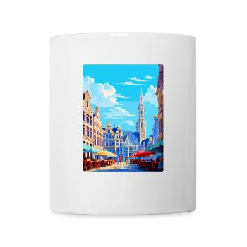 Brussels Belgium Vintage Travel Poster Souvenir - Mug - white - Front