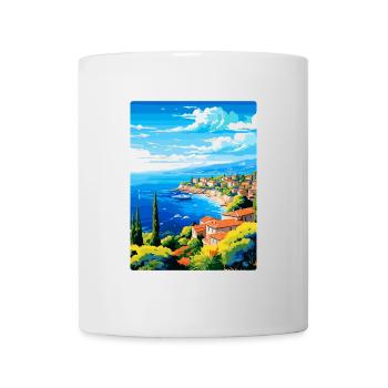 Côte d Azur Frankreich Vintage Reiseplakat Souvenir - Tasse - Weiß - Vorne