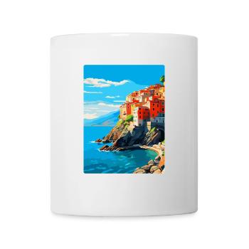 Cinque Terre Italy Vintage Travel Poster Souvenir - Mug - white - Front