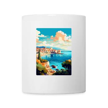 Antibes France Affiche de voyage vintage Souvenir WPA - Mug blanc - blanc - Devant
