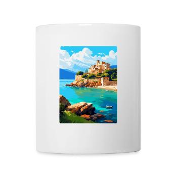 Corse France Affiche de voyage vintage Souvenir WPA - Mug blanc - blanc - Devant