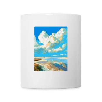 Affiche de voyage vintage de la mer des Wadden aux Pays-Bas WPA - Mug blanc - blanc - Devant