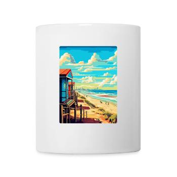 Zandvoort Pays-Bas Affiche de voyage vintage WPA - Mug blanc - blanc - Devant