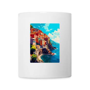 Cinque Terre Italy Vintage Travel Poster Souvenir - Mug - white - Front