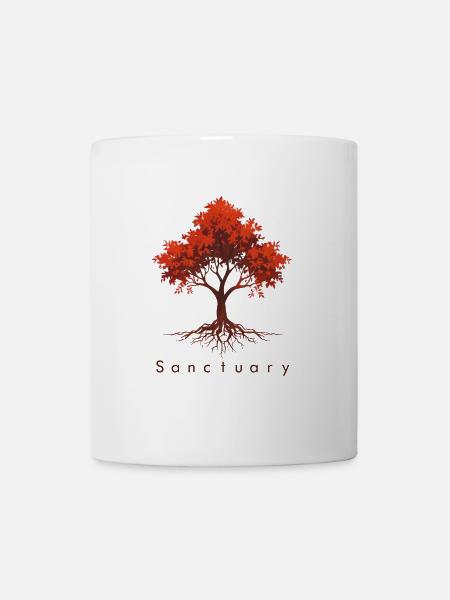 Beschwörungsbaum in Herbstfarben - Tasse - Weiß