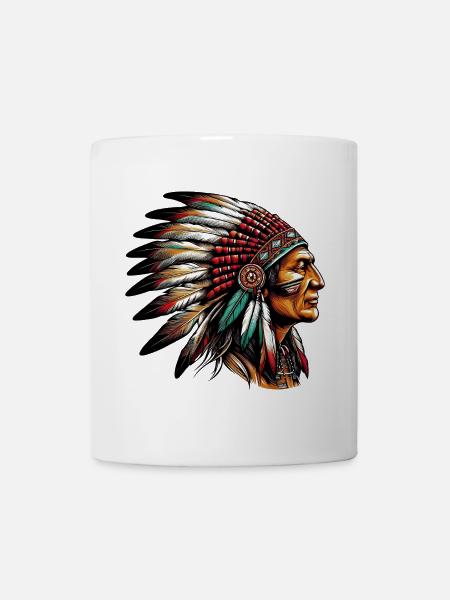Peau rouge amérindienne américaine - Mug blanc - blanc