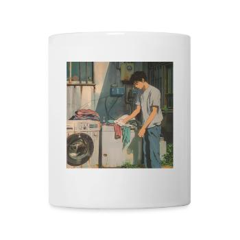 80er Jahre Anime Typ beruhigender hochwertiger Modedruck - Tasse - Weiß - Vorne