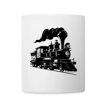 Steam locomotive Drawing - Mug - white - Front