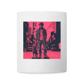 80er Jahre Anime Typ beruhigender hochwertiger Modedruck - Tasse - Weiß - Vorne