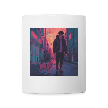 80er Jahre Anime Typ beruhigender hochwertiger Modedruck - Tasse - Weiß - Vorne