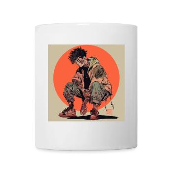 80er Jahre Anime Typ beruhigender hochwertiger Modedruck - Tasse - Weiß - Vorne