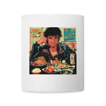 80er Jahre Anime Typ beruhigender hochwertiger Modedruck - Tasse - Weiß - Vorne