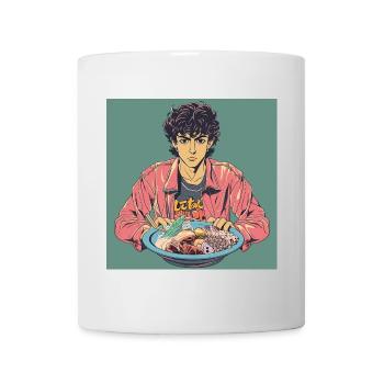 80er Jahre Anime Typ beruhigender hochwertiger Modedruck - Tasse - Weiß - Vorne