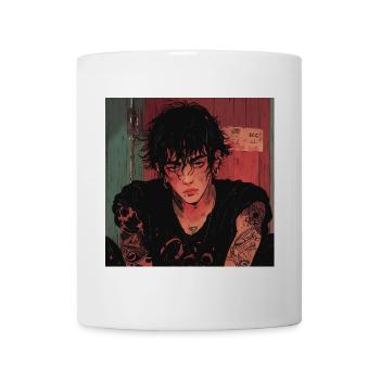 80er Jahre Anime Typ beruhigender hochwertiger Modedruck - Tasse - Weiß - Vorne
