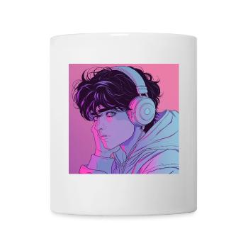 80er Jahre Anime Typ beruhigender hochwertiger Modedruck - Tasse - Weiß - Vorne