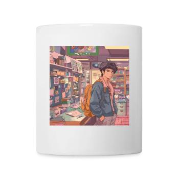 80er Jahre Anime Typ beruhigender hochwertiger Modedruck - Tasse - Weiß - Vorne