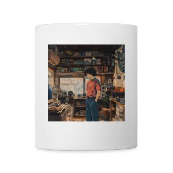 80er Jahre Anime Typ beruhigender hochwertiger Modedruck - Tasse - Weiß - Vorne
