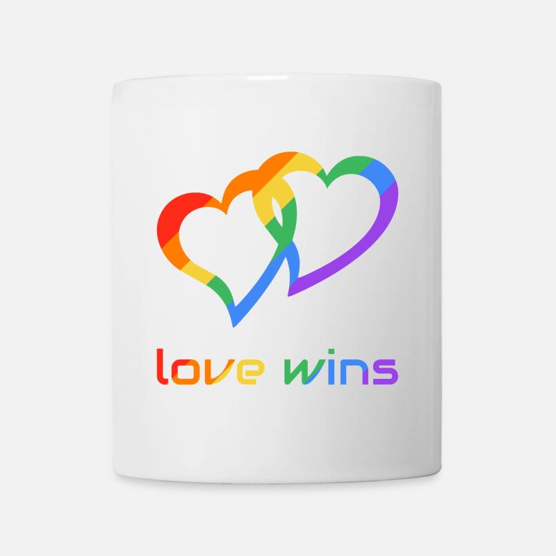 Regenbogenherzen Liebe gewinnt - Tasse - Weiß