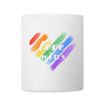 Liebe gewinnt – Regenbogenfarben - Tasse - Weiß - Vorne