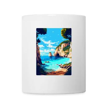Zakynthos Grèce Affiche de voyage vintage souvenir - Mug blanc - blanc - Devant