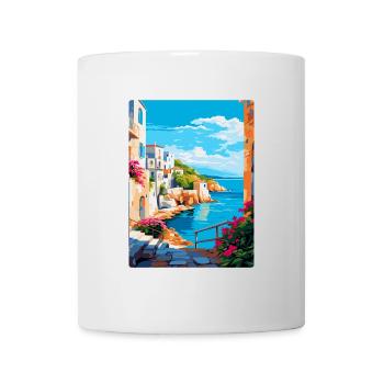 Rhodes Grèce Vintage Voyage Poster WPA Souvenir - Mug blanc - blanc - Devant