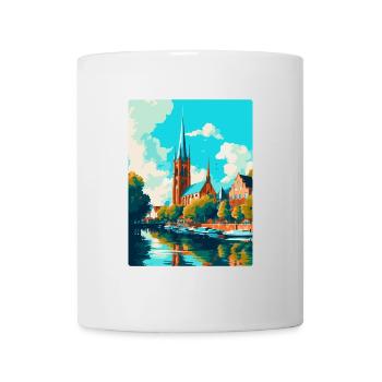 Affiche de voyage vintage de Lübeck Allemagne Souvenir WPA - Mug blanc - blanc - Devant