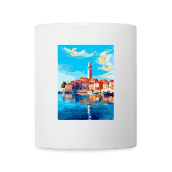 Vodice Kroatien Vintage Reiseplakat Souvenir WPA - Tasse - Weiß - Vorne
