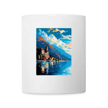 Montreux Schweiz Vintage Reiseplakat WPA Kunst - Tasse - Weiß - Vorne