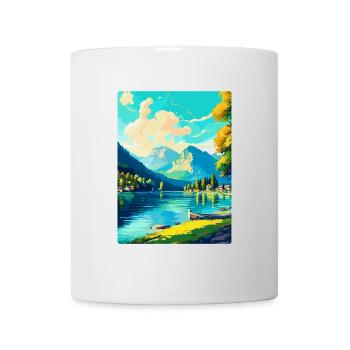 Wolfgangsee Österreich Vintage Reiseplakat Souvenir - Tasse - Weiß - Vorne