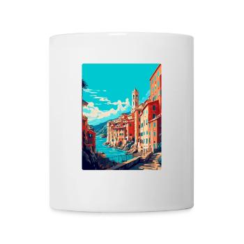 Gênes Italie Affiche de voyage vintage WPA Art Souvenir - Mug blanc - blanc - Devant