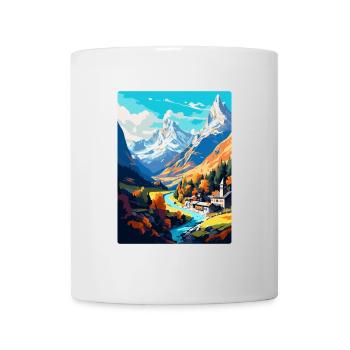 Vallée d’Aoste Italie Poster de voyage vintage souvenir - Mug blanc - blanc - Devant