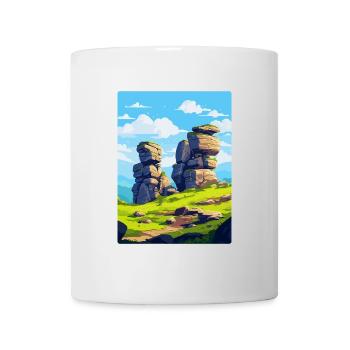 Brimham Rocks Angleterre Royaume-Uni Affiche de voyage vintage WPA - Mug blanc - blanc - Devant