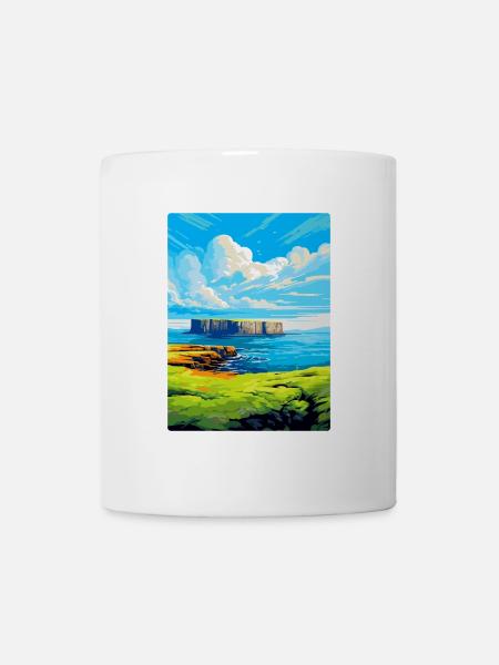 Isle Of Staffa Schottland Vereinigtes Königreich Vintage Reiseposter - Tasse - Weiß