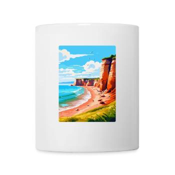 Torquay Cliffs England Uk Vintage Reiseposter - Tasse - Weiß - Vorne