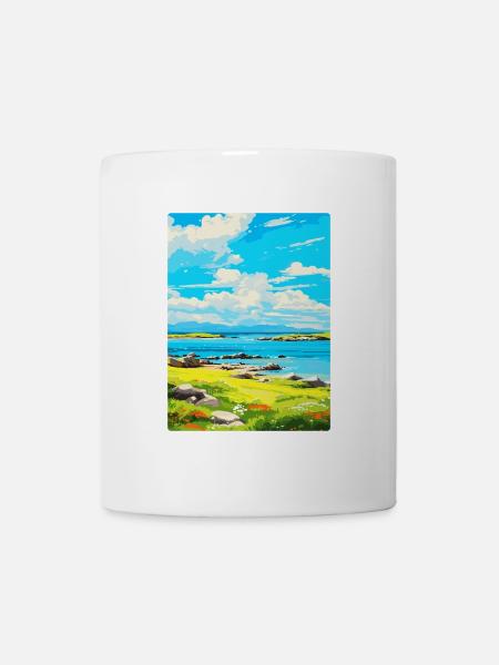 Île de Gigha Écosse Royaume-Uni Affiche de voyage vintage - Mug blanc - blanc