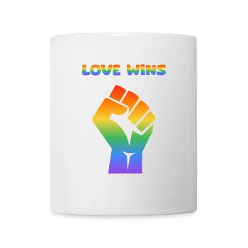 Rainbow Fist – Love Wins - Mug - white - Front