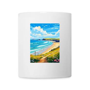 Daymer Bay Cornwall England Uk Travel Poster WPA - Mug - white - Front