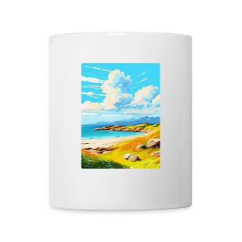 Île de Barra, Écosse, Royaume-Uni, Affiche de voyage vintage - Mug blanc - blanc - Devant