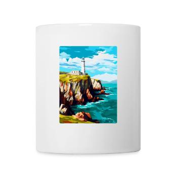 South Stack Cliffs Anglesey Affiche de voyage vintage - Mug blanc - blanc - Devant