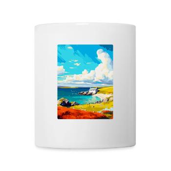 Shetland Écosse Royaume-Uni Affiche de voyage vintage WPA Art - Mug blanc - blanc - Devant