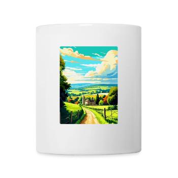 Cotswolds Angleterre Royaume-Uni Affiche de voyage vintage WPA Art - Mug blanc - blanc - Devant