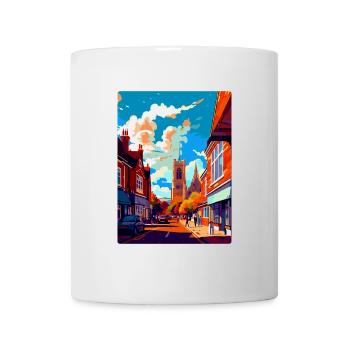 Guildford Angleterre Royaume-Uni Affiche de voyage vintage WPA Art - Mug blanc - blanc - Devant
