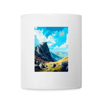 Glyder Fach Pays de Galles Royaume-Uni Affiche de voyage vintage WPA Art - Mug blanc - blanc - Devant