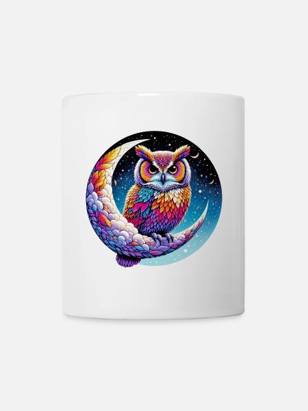 Owl on the Moon - Mug - white
