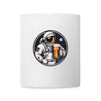 Astronaut mit Bier im All - Tasse - Weiß - Vorne