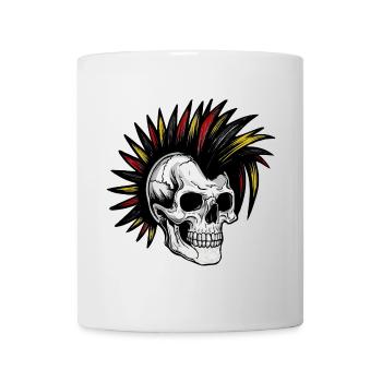 Irokese Deutschland Punker Fussballfan Skull - Tasse - Weiß - Vorne