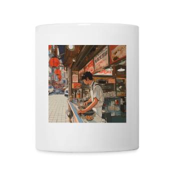 80er Jahre Anime Teen Beruhigender Hochwertiger Modedruck - Tasse - Weiß - Vorne