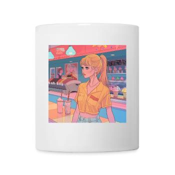 80s anime teen calming high quality fashion print - Mug - white - Front